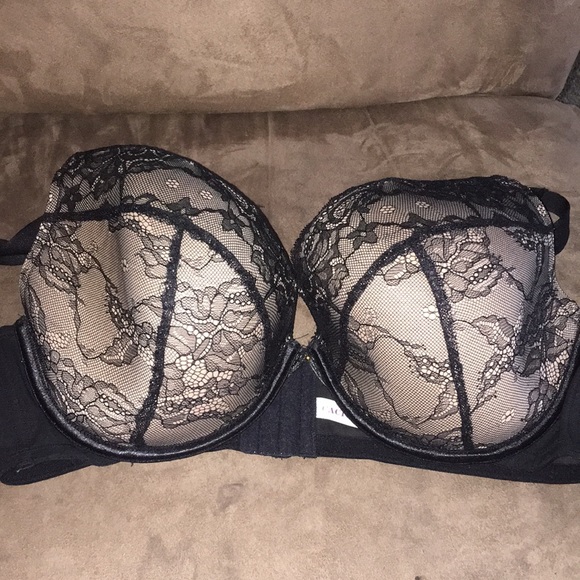Cacique Other - Cacique seriously sexy black lace plunge bra